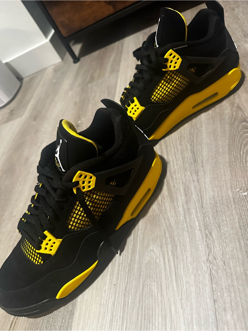 Jordan Men’s Black and Yellow Retro Sneakers - Picture 3 of 7